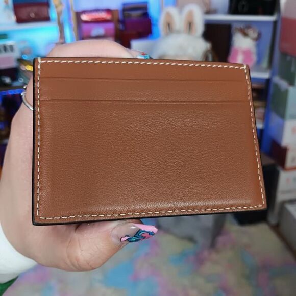 Celine Zip TRIOMPHE Canvas Wallet W/ Lamb Skin Leather Brown Card Holders Set - Picture 11 of 13